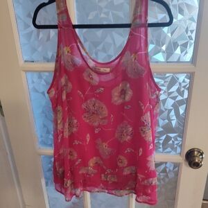 Floral Pink Sleeveless Top